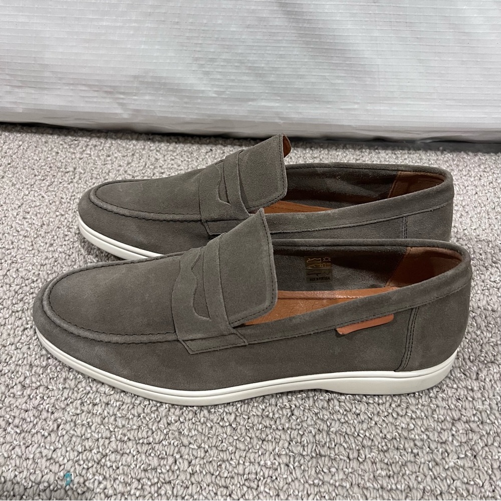 Rodd & Gunn Men Moana Loafer Shoes Size 12, 45 Green Gray Slip On Suede Leather - Picture 3 of 16